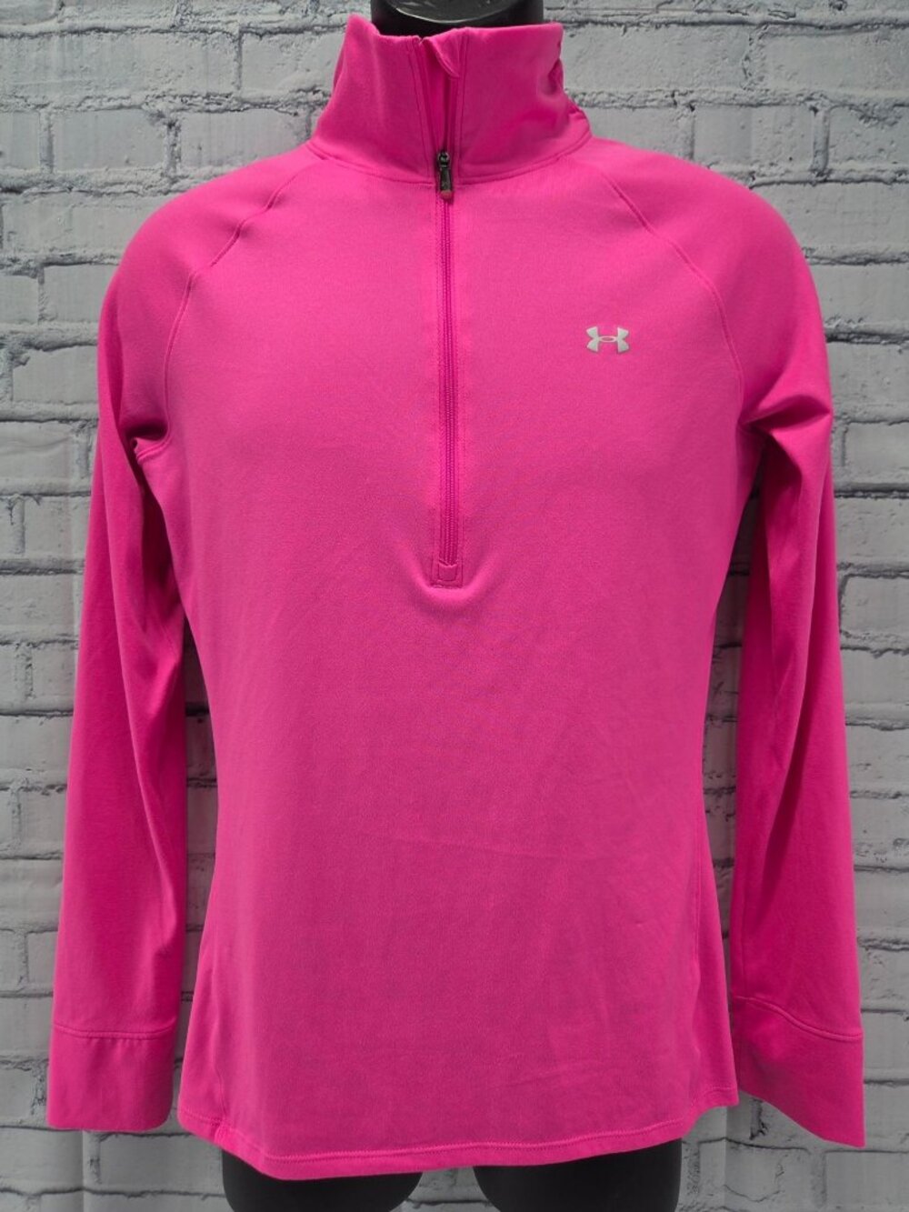 Under Armour Womens Pink Quarter-Zip Pullover Medium Semi-Fitted All Season Gear